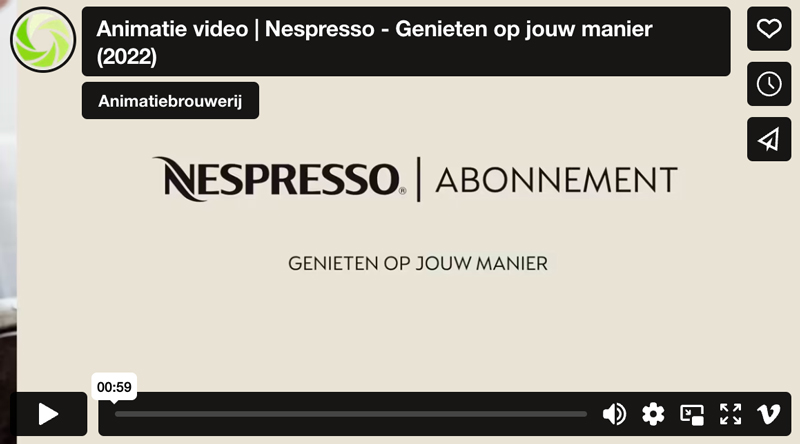 Animatie video nespresso genieten