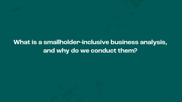 Smallholder Inclusive Business Analysis door Animatiebrouwerij