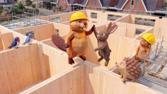 Heutink / Merktuig – Boele de Bever op de bouwplaats door Animatiebrouwerij